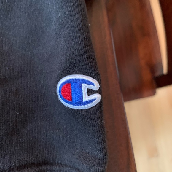 Champion Power Blend Cotton Blend Black Fleece Hoodie Sweatshirt Mens Small S - Picture 4 of 9